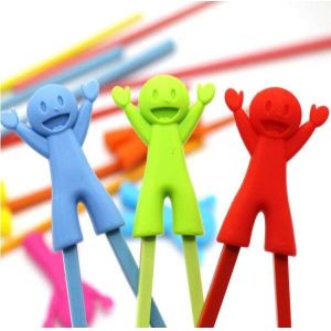 Kids Reusable Silicone Cartoon Learning Training Chopsticks With Holders
