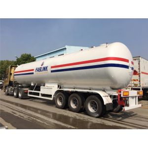 Powerful 3 Axles Lpg Tank Trailer , 30CBM To 65CBM Propane Semi -Trailer