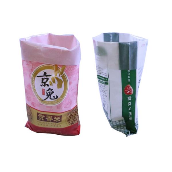 Bopp Laminated 10Kg Rice Sack Bag , 140Gsm Pp Woven Bag Double Stitched