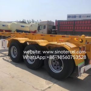 Skeletal Type Container Semi Trailer Yellow Excellent Load Bearing Capacity