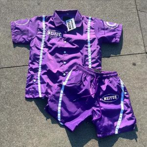 Custom Logo Nylon Polyester Buttons Polo Shirt 2 Piece Set Cargo Shorts Jogging