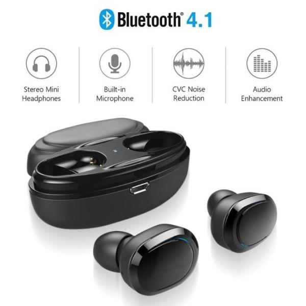 True Wireless Headphones Bluetooth Earphones Sports Earphone Cordless Headphone Handsfree Headset Mini Earbuds with Mic