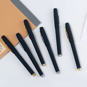 Corporate Advertising Black Metal Gel Ink Pen with Custom Logo and 240M Writing