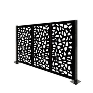 Fashion Black Aluminum Privacy Fence Panels Laser Cutting Metal Modern