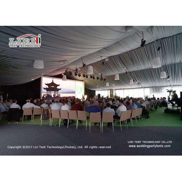 Outdoor Conference Big Marquee Tent 50x30m With Glass Solid Walling Around Double Glass Door For 1000-2000 People