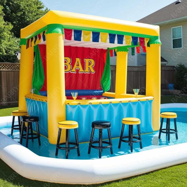 Buy Floating Inflatable Pool Bar With Seats For Adult Water Pool Pub Inflatable Pool Bar With Island at wholesale prices