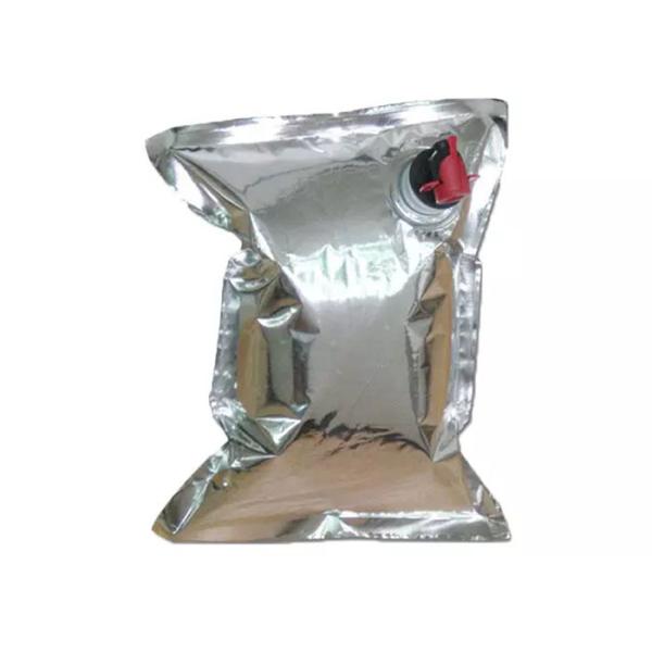 Reusable Silver Red Wine Quad Seal Bag Aluminium Foil Plastic Beverages Liquid