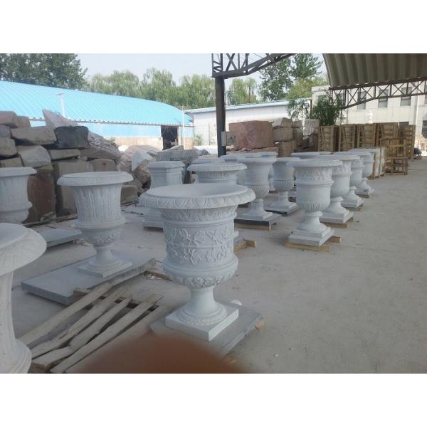 Buy White Marble Flowerpot for garden at wholesale prices