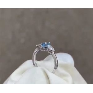 Synthetic Blue Lab Diamond Jewelry Marquise Cut Engagement Ring