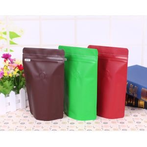 Moisture Proof 50g Stand Up foil Coffee Pouch Packaging Self Sealing With One