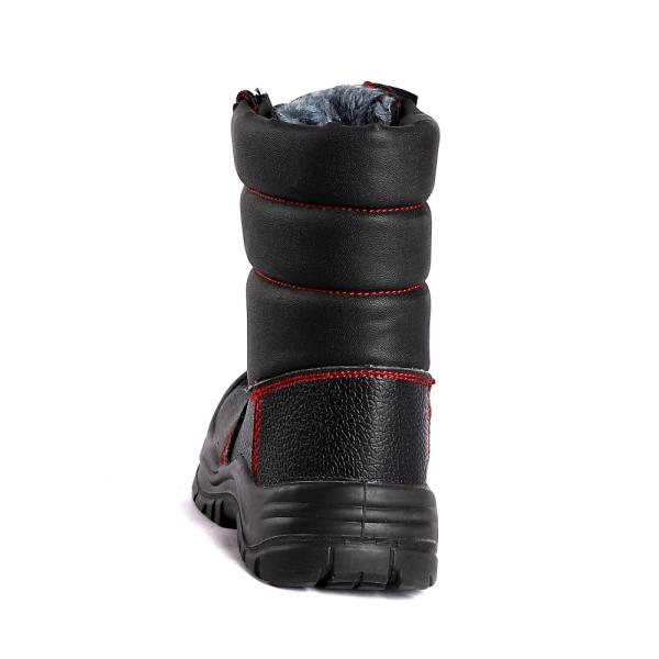 Lace Up Black Split Cow Leather Upper Steel Toe Protection Winter Safety Shoes