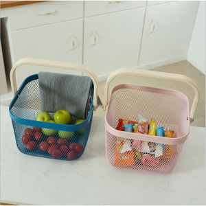 Multifunctional 24*17cm Wire Mesh Storage Baskets Home Collection