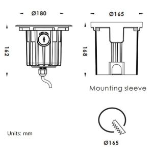 Inground Lights 220-240V 20W COB Underground LED Light Triac Dali 0-10V Dimming