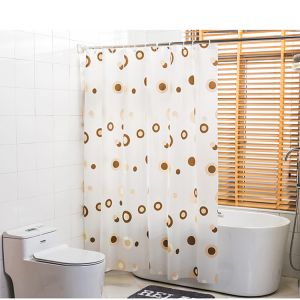 China Biodegradable PEVA Stylish Waterproof Shower Curtain With 12PCS Hooks on sale