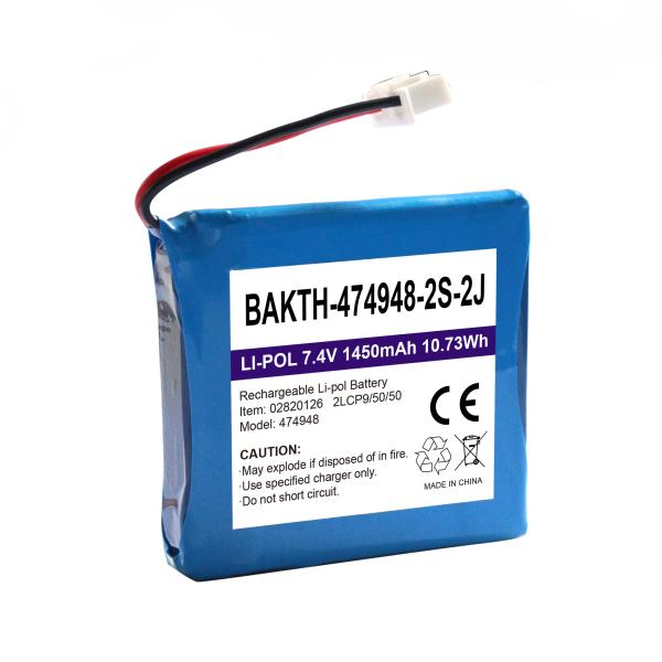 Factory Made Recharge 7.4 Volt Battery 02820126 1450mAh Lithium Battery Manufacturing Line 10.73Wh Rechargeable Lipo Battery