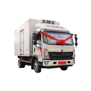 Quality SINOTRUK HOWO 170 Horsepower 4X2 Cargo Box 4*2.3*2.3m Refrigerated Truck (EU1-5)for Cooling Pork Chicken Beef Water for sale