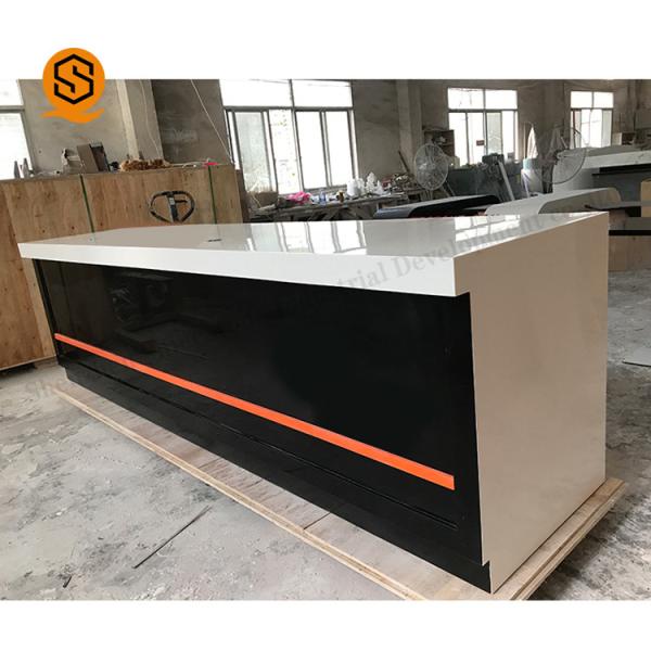 Buy Repairable Black Salon Reception Desk With Bacteria Resistance at wholesale prices
