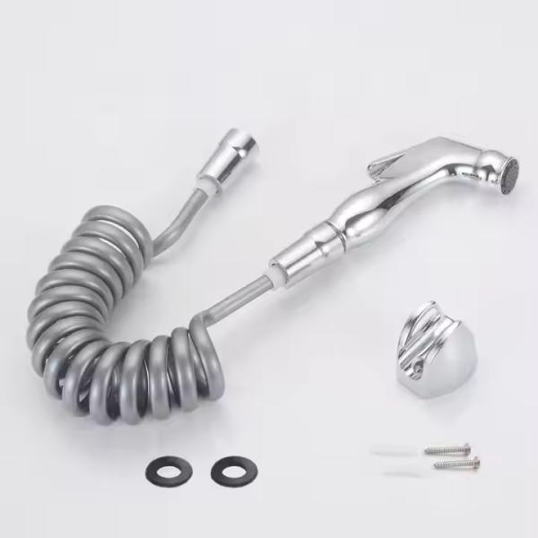 Electroplated Plastic Double Water Female Washer Pressurized Spray Gun Body Cleaner Toilet Nozzle