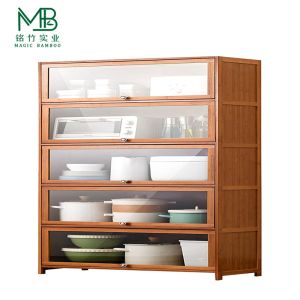 High Quality Bamboo Vertical Storage Cabinets For Kitchen