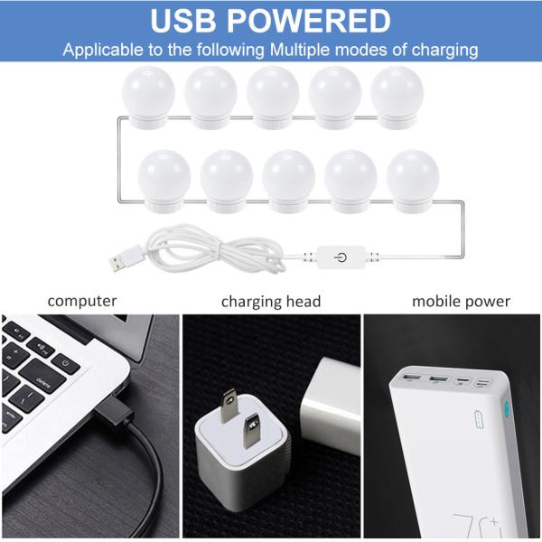 Stylish Makeup Light Bulbs , 5V USB Powered Hollywood Mirror Light Bulbs