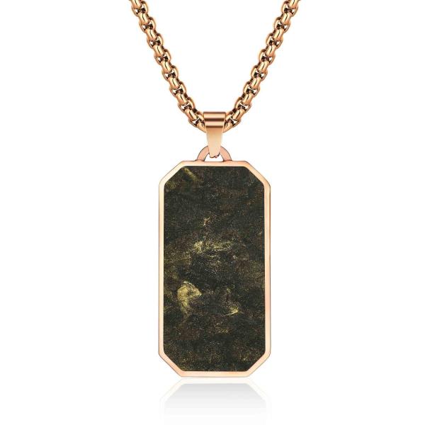 Buy Gold Jewelry Forged Carbon Fiber Pendant Mens Link Chain Necklace For Anniversary at wholesale prices