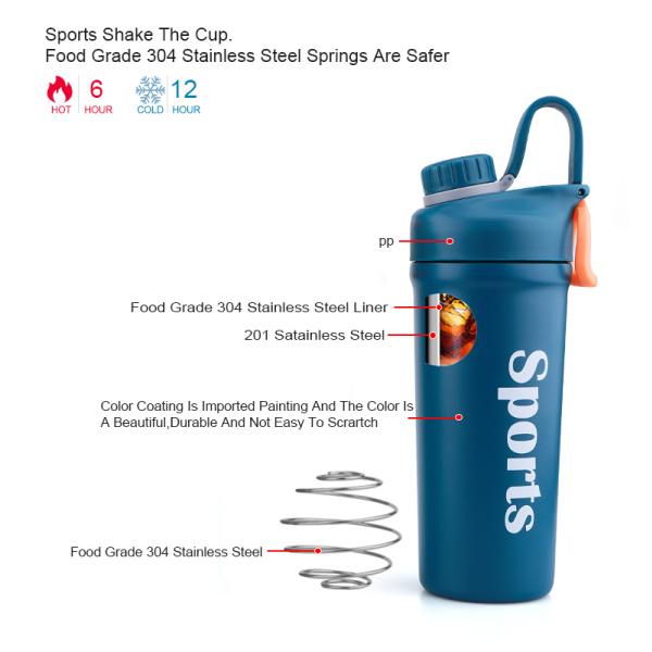 600ml Vacuum Flask Insulated Shaker Flask Hot Water Bottle Double Walled Travel Car Thermos Shake Cup