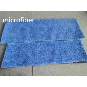 Microfiber Blue 13*41/47cm Weft 480gsm Twisted Trapezoid Absorbent Wet Mop Pads