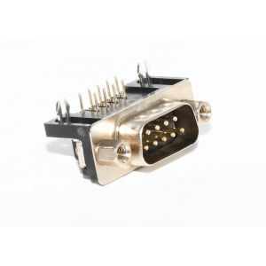 DR 90° D-SUB 9P Small Electrical Connectors Male To PCB For RS232 Extension