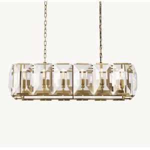 Restaurant Luxury Crystal Chandelier Harlow Crystal Rectangular Chandelier 42"