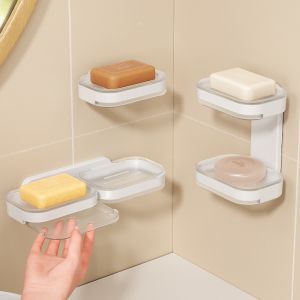 No Drilling Strong Adhesive Plastic Shower Caddy Soap Holder for Bathroom and
