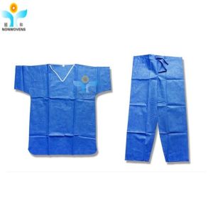 Quality V Neck Non Woven Patient Gown Latex Free Fluid Repellent for sale
