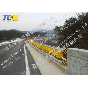 Construction Safety Barriers With Polyurethane Roller , Bridge Guardrail