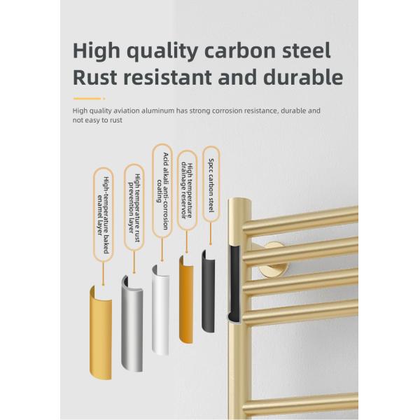 Stainless Steel 10 Bars HEATED Towel Rail Warmer Radiator for Smart Electric Water Heating