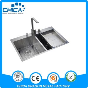 hotel restaurant kitchenware european style double bowl kitchen sink with