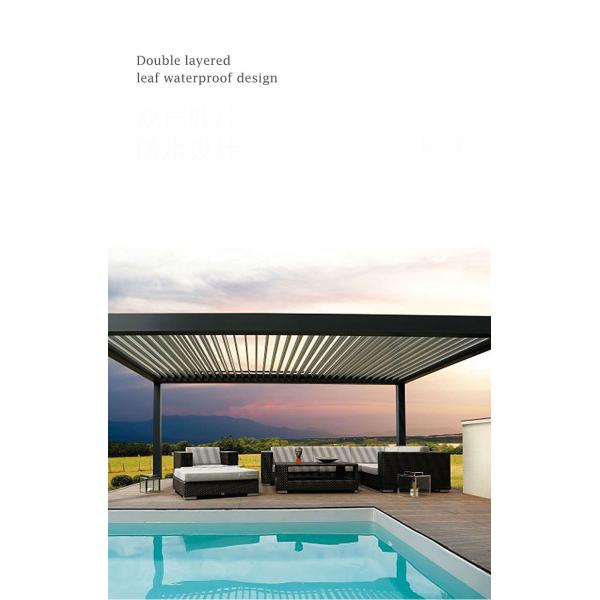 Courtyard Outdoor Flipped Louver Arbor Garden Villa High-Grade Awning Electric Aluminum Alloy Pavilion