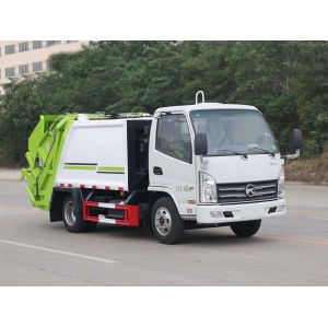 4 Cubic Compression Garbage Truck With Box Structure
