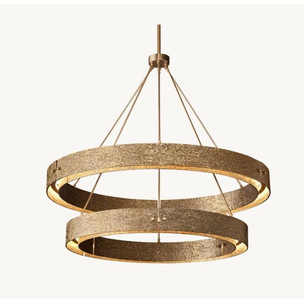 Buy LED Two Tier Round Chandelier 60" Modern Staircase Chandelier 3000K at wholesale prices