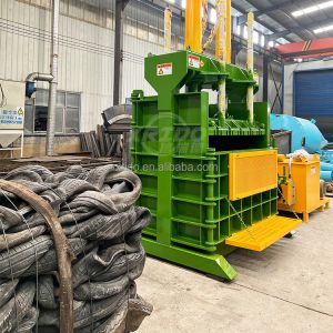 Vertical Tyre Baler Machine Iron Metal Hydraulic Press Baler