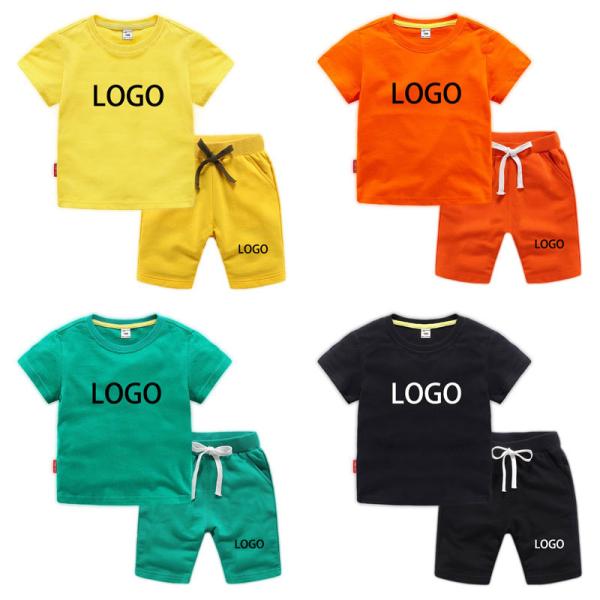 Buy Custom Logo Summer Children's Clothing Kids Cotton Sportswear at wholesale prices