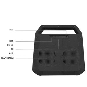 K10A Karaoke Portable Bluetooth Speakers Active Type 8000mah Battery Black