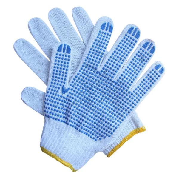 Anti-slip Function C078D1-B T/C Single Side PVC Dotted Cotton Protective Work Gloves