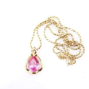 Women Jewelry 18K Rose Gold Plated 925 Silver 8mmx10mm Pear Pink Cubic Zircon
