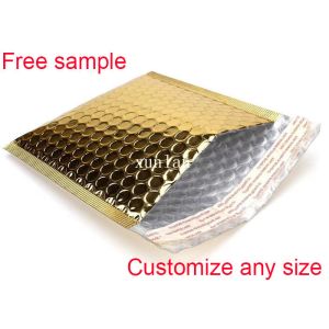 Quality Custom Printed Gold Self Seal Bubble Mailers , Padded Envelope Bubble Mailers Plastic for sale