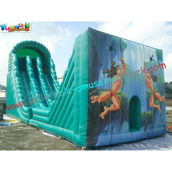 Hot Giant Rent Inflatable Slide / Tarzan Inflatable Zip Line Slide Slip Game For