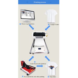 Full Automatic A3 DTG machine Flatbed printer A3 Tshirt printer for print head