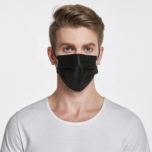 Disposable non woven 4ply surgical black color medical face mask ASTM F2100 level 3 black color medical face mask