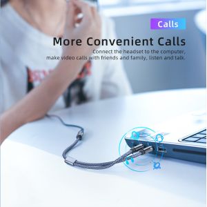 Audio Converter Female to 2 Male Audio Adapter Cable with 3.5MM Interface