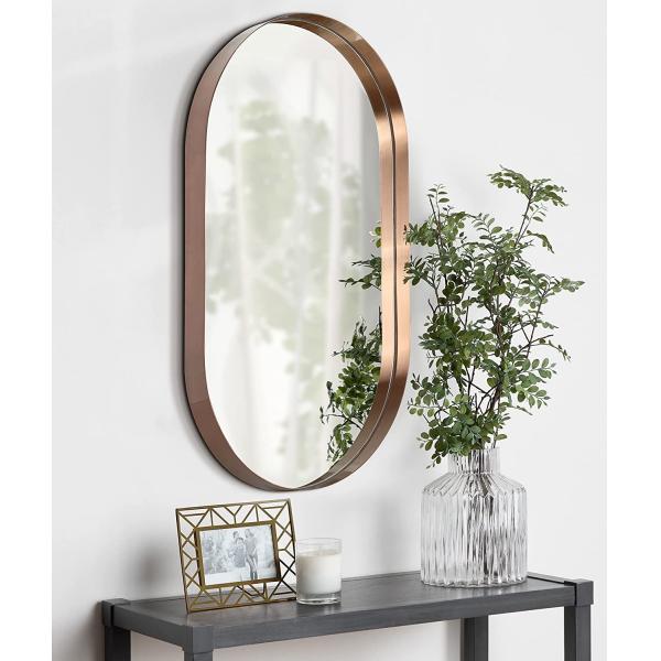 Oval Led Mirror Aluminium Profile Anodizing Brushed Oblong Bending