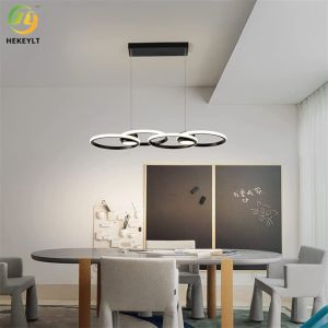 Dimmable Integrated Modern LED Ring Chandelier 56 Watt