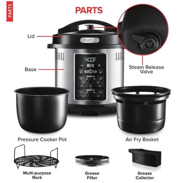2 In 1 Nonstick Electric Pressure Cooker With Fryer Commercial Cooking Appliances